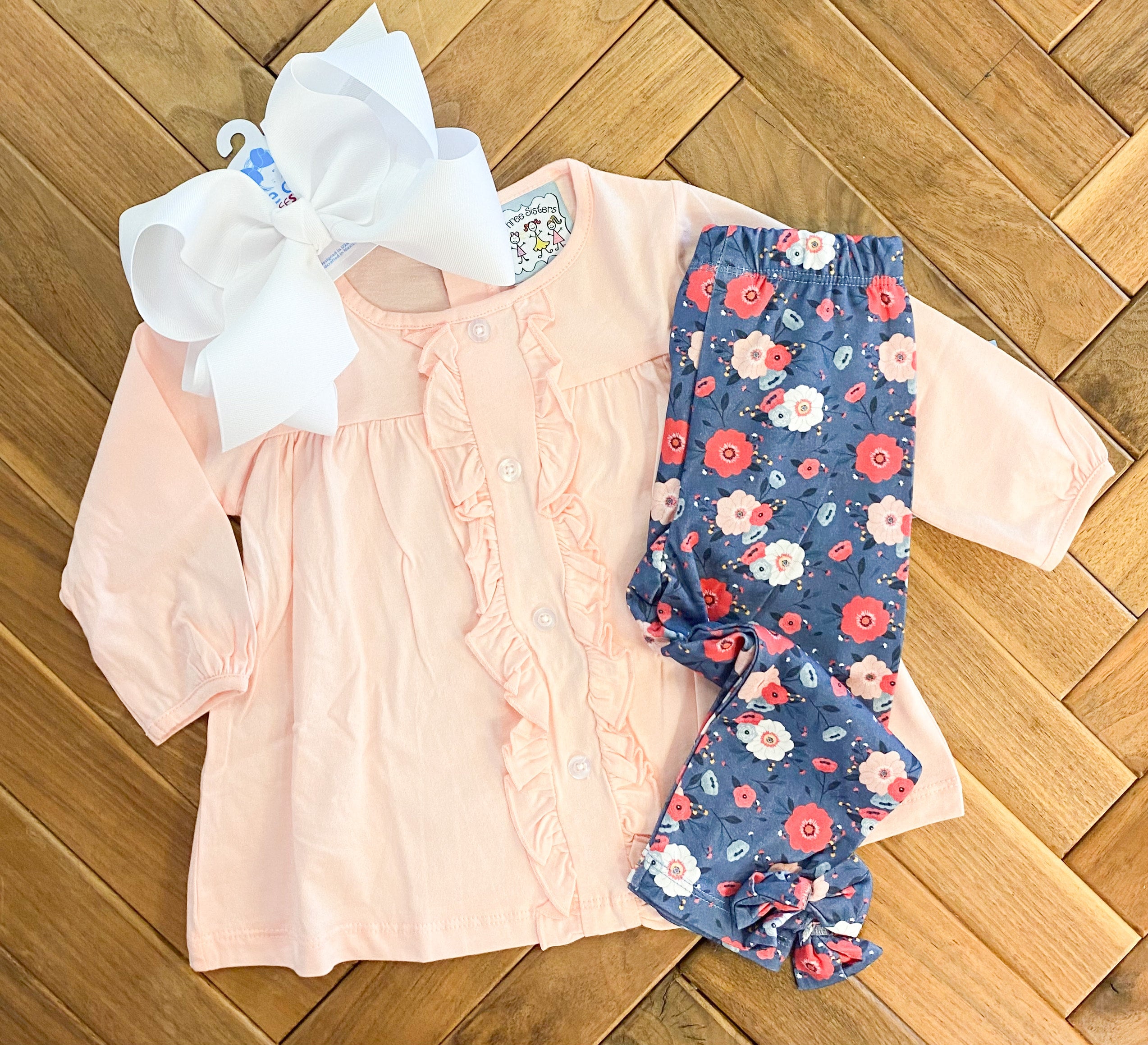 TS Pink/Blue Floral Set Dimples & Dirt Boutique